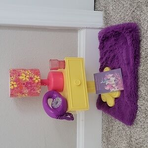 NWOB American Girl Julie Bedside Table Shag Rug Bedroom Accessories (Retired)
